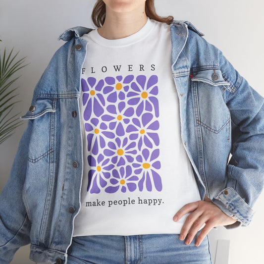 Flower Power Unisex Heavy Cotton Tee - Make People Happy