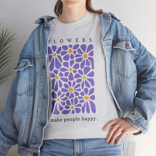 Flower Power Unisex Heavy Cotton Tee - Make People Happy