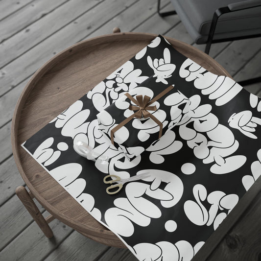 Black & White Wrapping Paper - Fun Graffiti Style