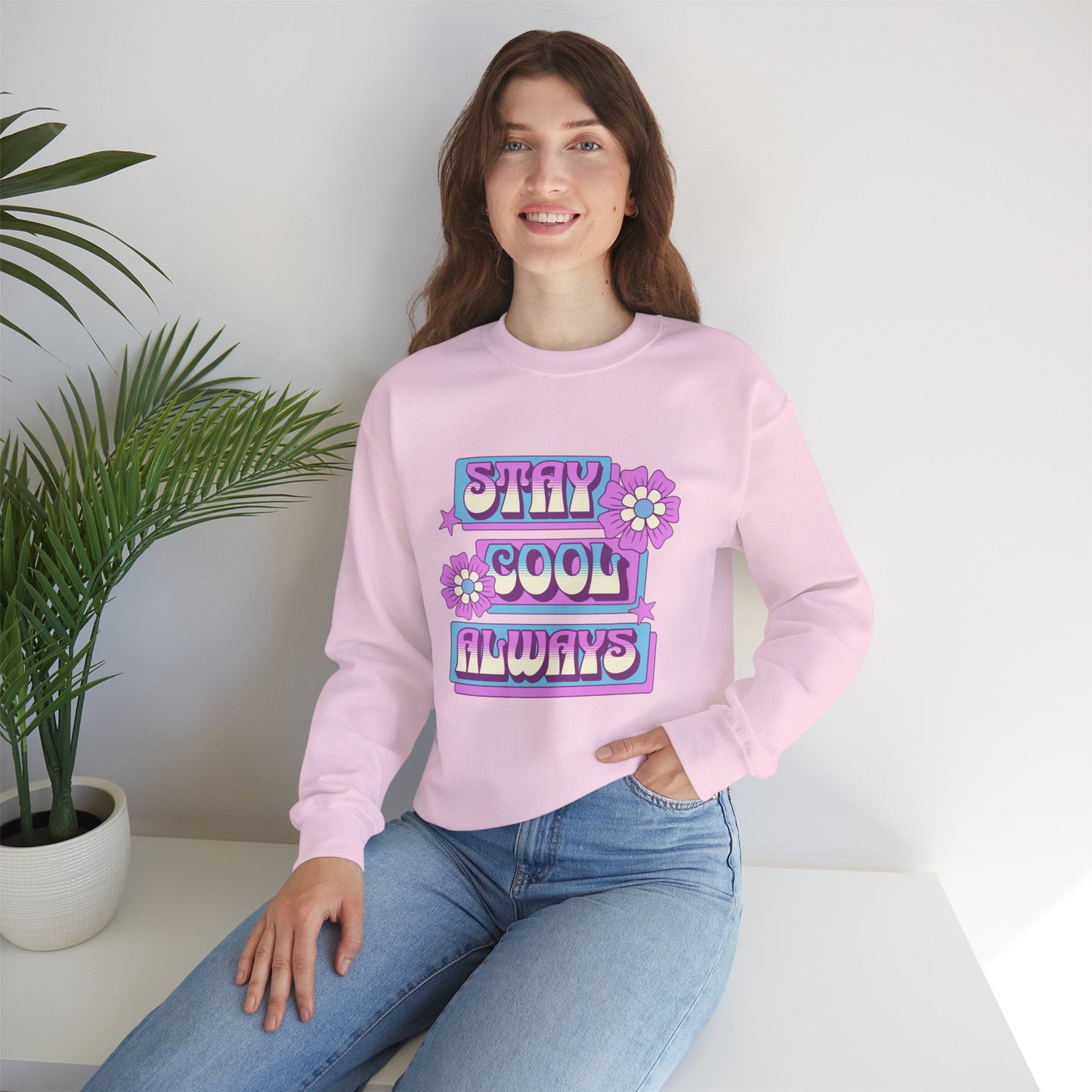 Stay Cool Always Unisex Crewneck Sweatshirt - Fun & Cozy Style